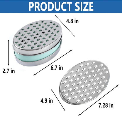 Cheese Grater Citrus Lemon Zester with Food Storage Container & Lid - Perfect For Hard Parmesan Or Soft Cheddar Cheeses, Ginger, Vegetables, Butter, Chocolate & Nutmeg (White)