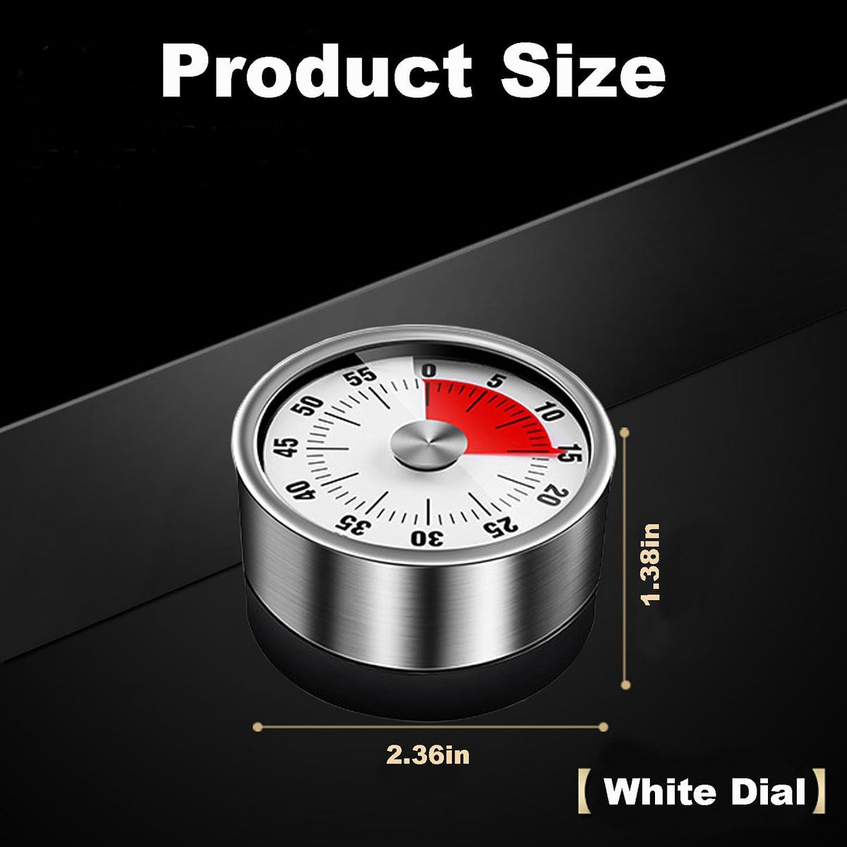 Visual Timer for Cooking Classroom, No Batteries Required，Magnetic (White)