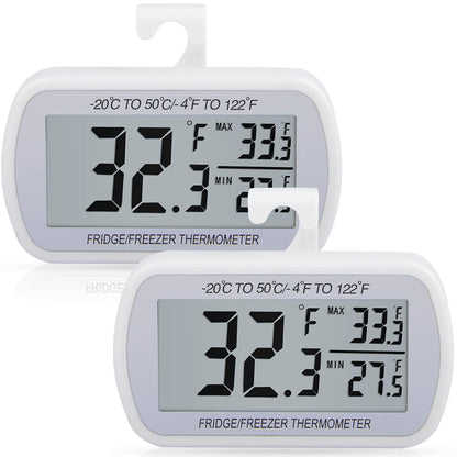 AEVETE Waterproof Digital Refrigerator Freezer Thermometer Large LCD