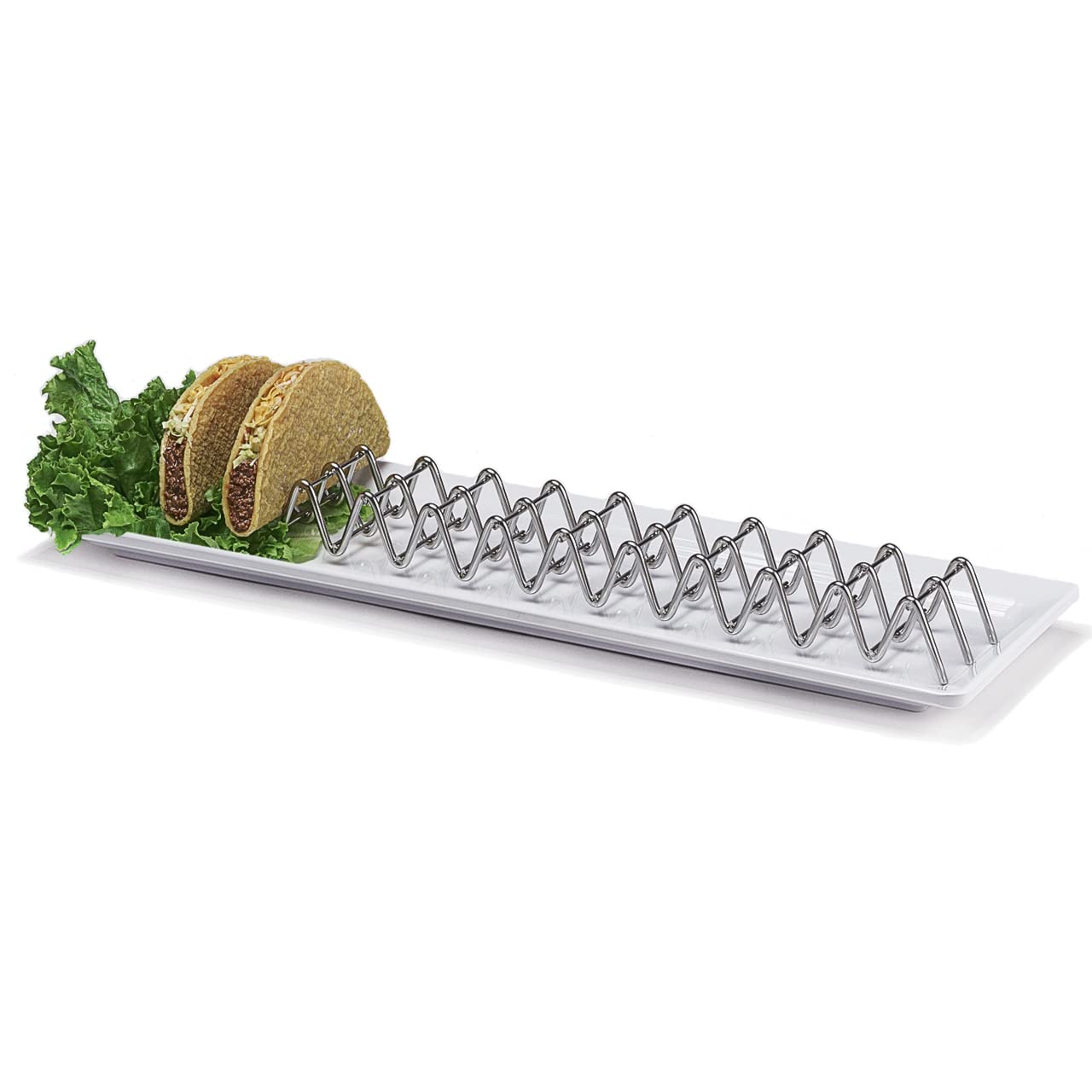 G.E.T. 4-81828 Stainless Steel Taco Holder / Stand, Holds 12 Tacos
