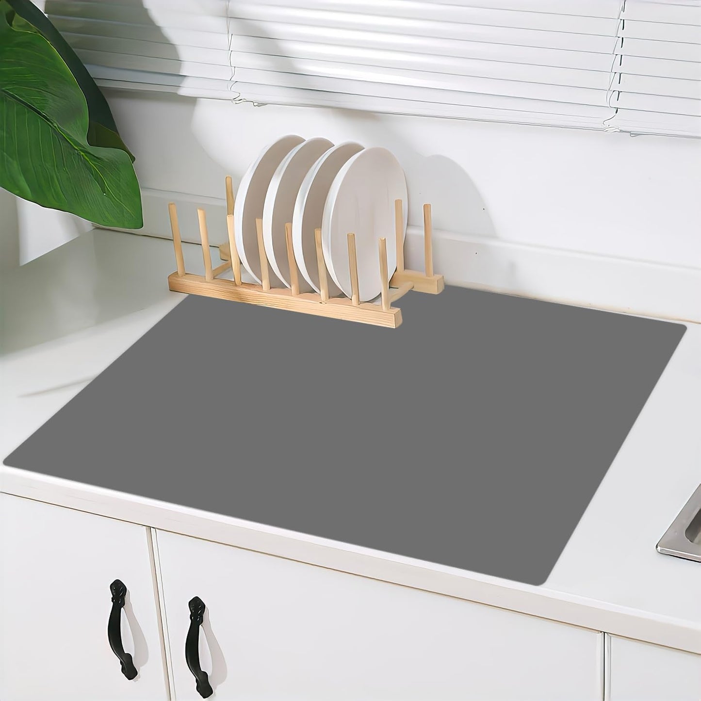 Super Large Silicone Mat, 120"x24" Silicone Mats for Kitchen Counter, Non-slip Heat Resistant Mat,Thicken Kitchen Counter Mat, Waterproof Countertop Protector for Craft (Black)