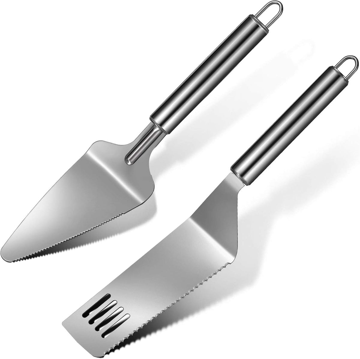 Patelai 2 Pcs Cake Server Set Knife Stainless Steel Pie Spatula