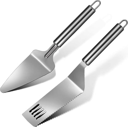 Patelai 2 Pcs Cake Server Set Knife Stainless Steel Pie Spatula