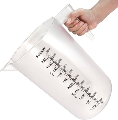 Plastic Measuring Cup with Handle, Pool Chemical Measuring Cup, Plastic Measuring Pitcher for Liquid Mixing, Pouring, Lawn Care, Pet Food, Motor Oil, Laboratory and More (32, Fluid Ounces, 1000ml)