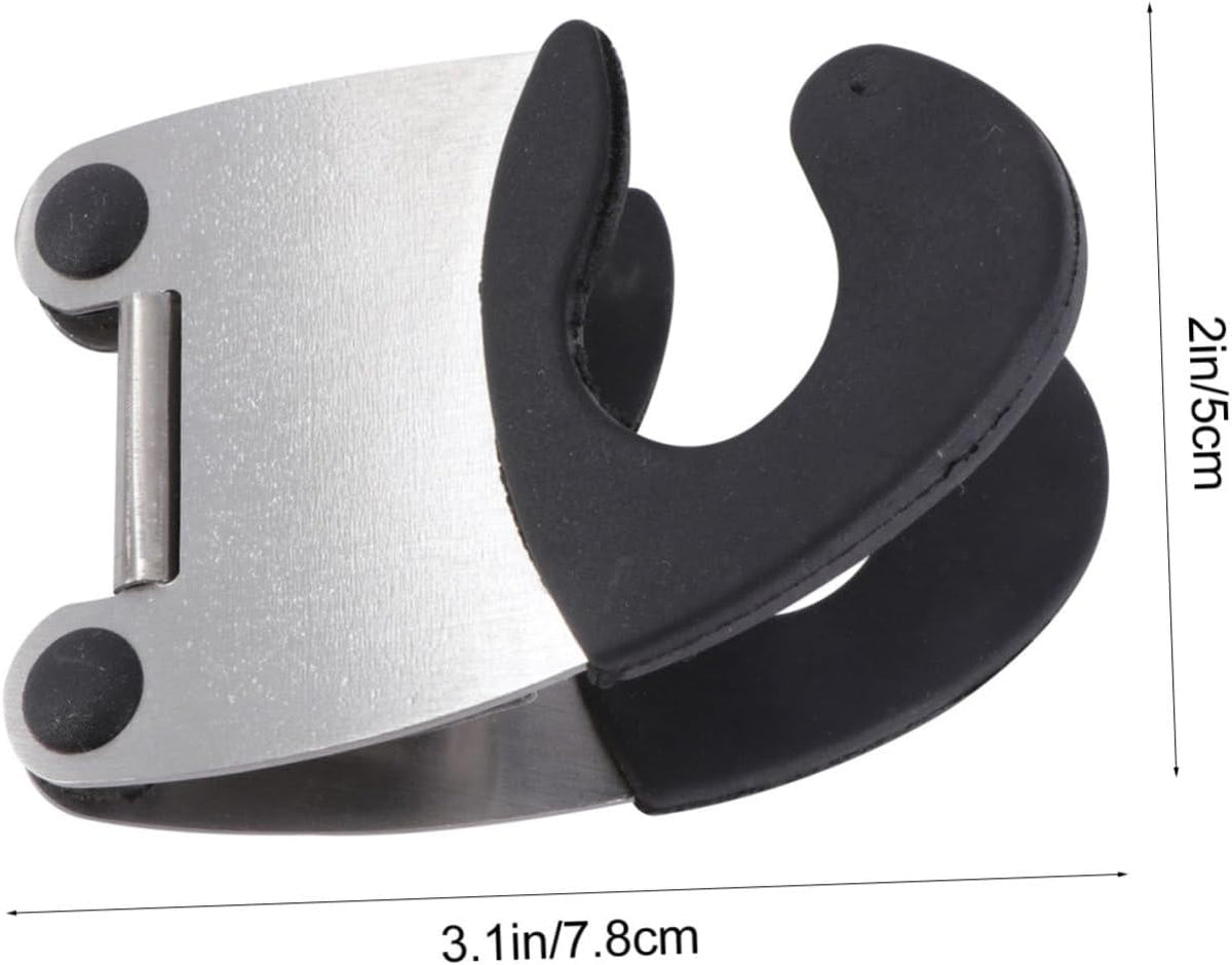 Pot Clip Holder, 2Pcs Spoon Holder for Pot Clip, Stainless Steel Utensil Pot Clip Spoon Rest Pot Fixed Clamp for Kitchen Cooking Accessories (Black)