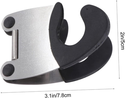 Pot Clip Holder, 2Pcs Spoon Holder for Pot Clip, Stainless Steel Utensil Pot Clip Spoon Rest Pot Fixed Clamp for Kitchen Cooking Accessories (Black)