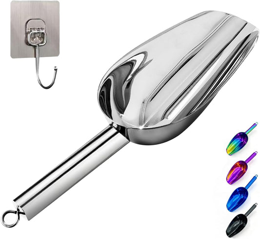 3oz Stainless Steel Ice Scoop for Freezer，Kitchen Ice Scooper for Ice Maker, Metal Scoop for Kitchen Gadgets Cookie Flour Pet Dog Food Scoop