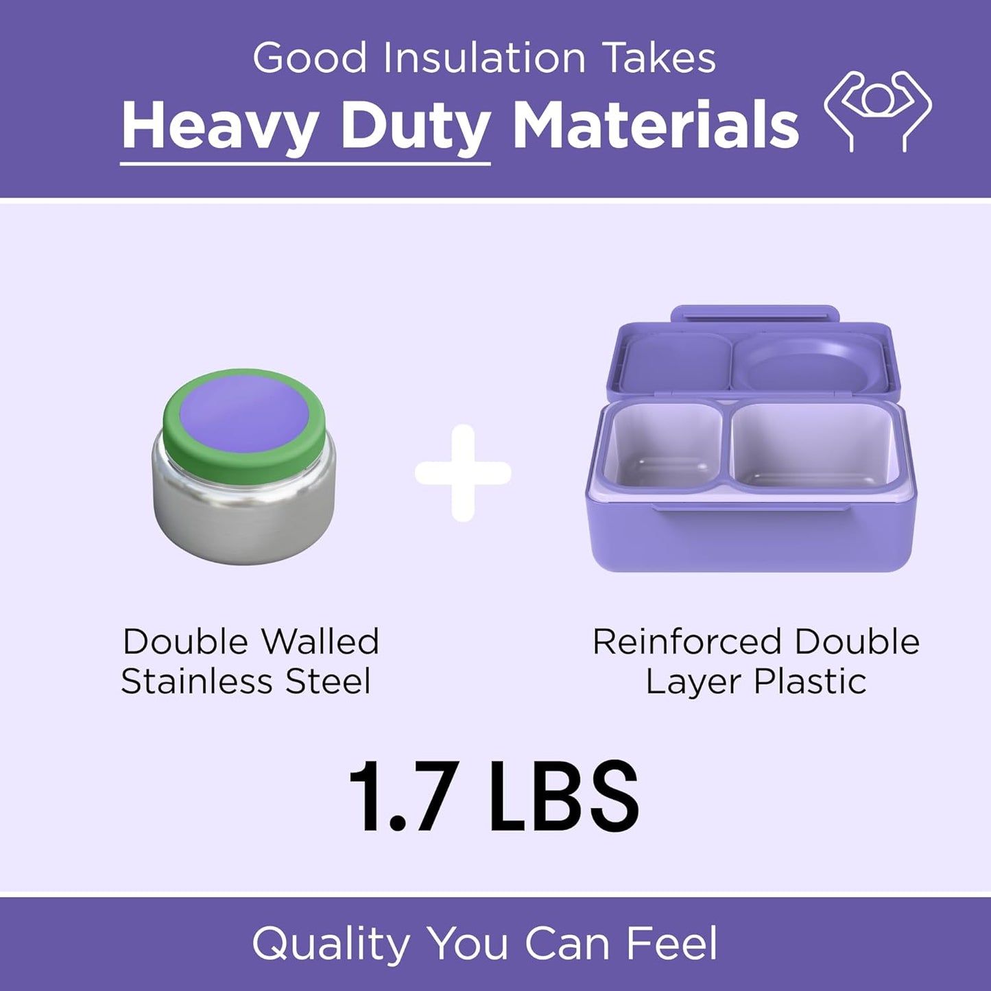 Omie OmieBox UP bento Box for Kids | Insulated Lunch Box | Leak Proof Vacuum Insulated Thermal Food jar | Cooler ice Pack | 2 Compartments (Cherry Pink)