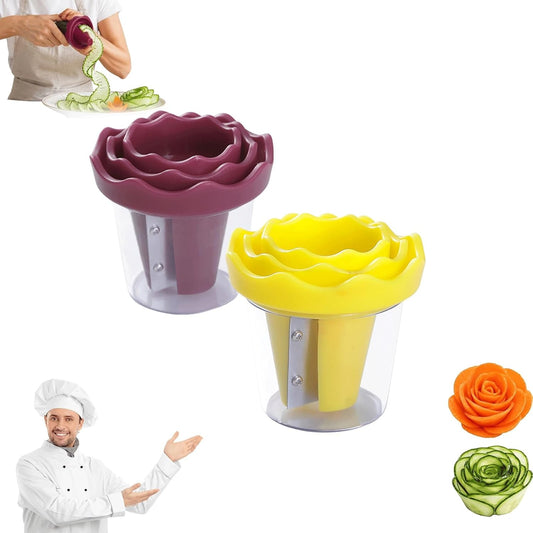 Manual Vegetable Spiralizer And Curler For Rose Flower Carving，