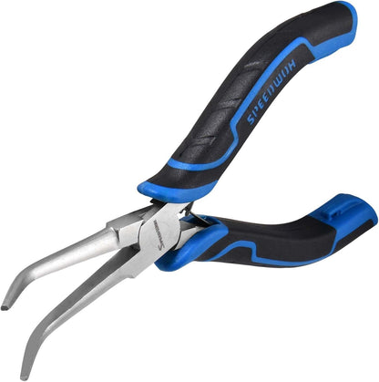 SPEEDWOX Long Reach Bent Needle Nose Pliers With Smooth Jaw Angled Needle Nose Pliers For Jewelry Making Fish Bone Pliers Tweezers Bent Chain Nose Pliers For Wire Bending And Small Object Gripping
