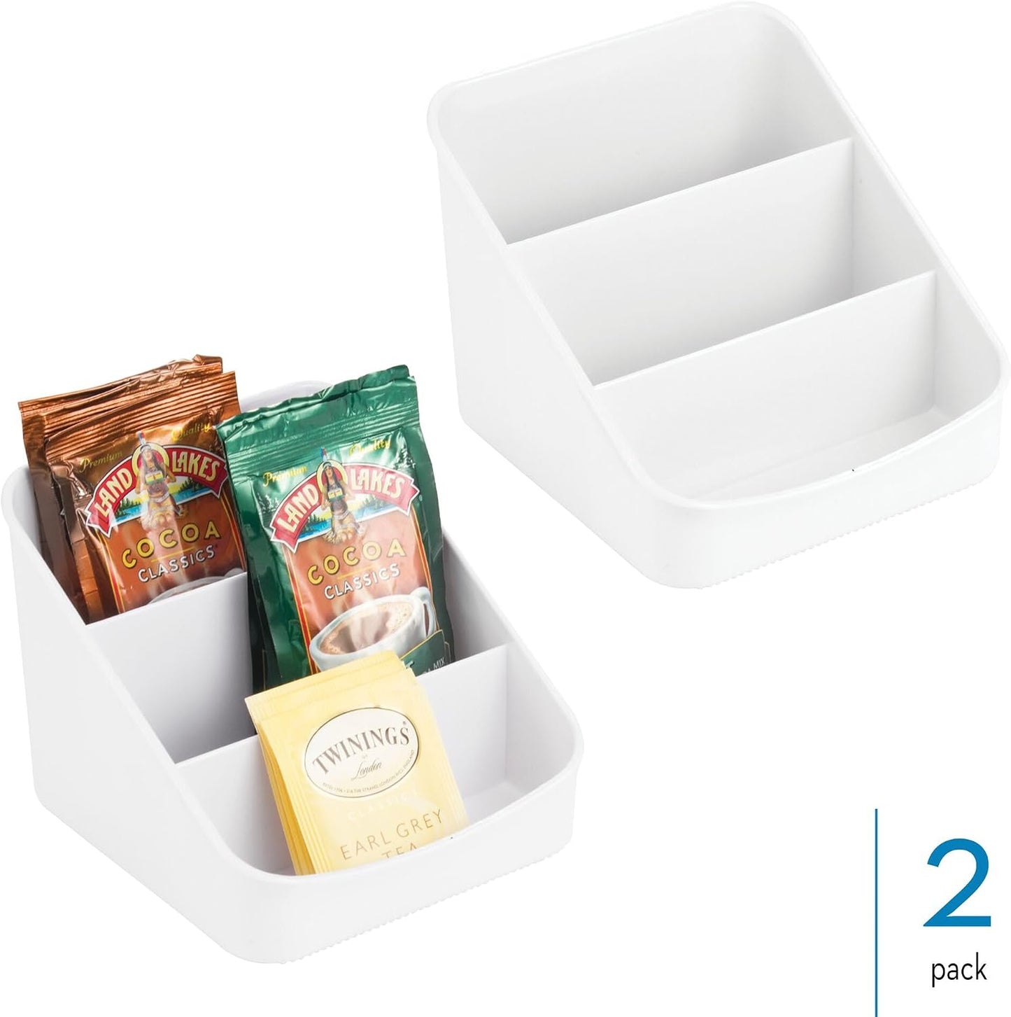 iDesign Fridge Storage Bin with Handle, Set of 2, Clear | Fridge Tray, For Cheeses and Snacks
