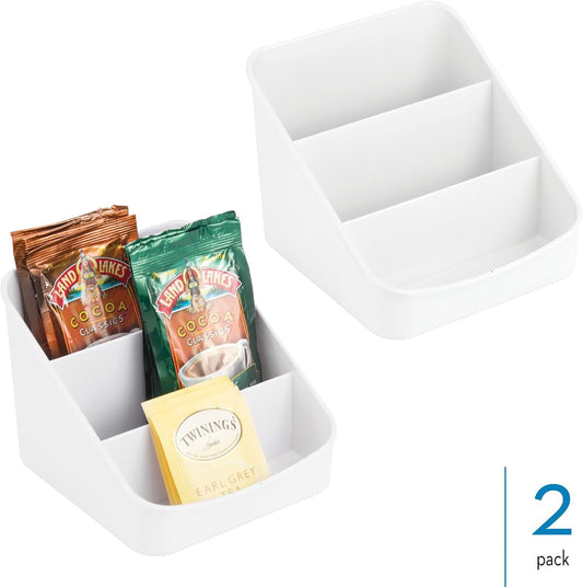 iDesign Fridge Storage Bin with Handle, Set of 2, Clear | Fridge Tray, For Cheeses and Snacks