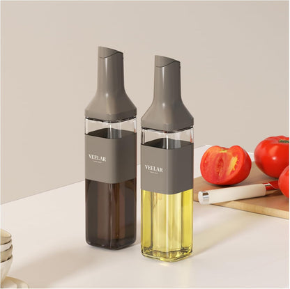 2 Set 550ml Glass Olive Oil Dispenser Bottle(White)