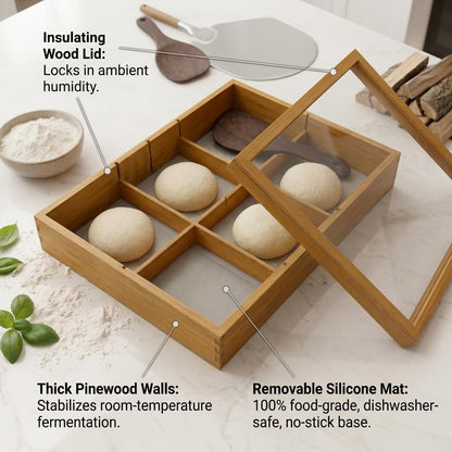Pizza Dough Proofing Box • Dough Proofing container with lid • 6 Sections