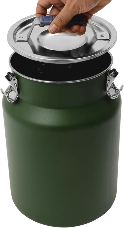 Sealed Rice Storage Container, 12L/3gal Stainless Steel Kitchen Food Storage Bin with Lids Locking Clamp, Airtight Canisters Container for Flour Rice Cereal Grain Coffee Bean (Red)