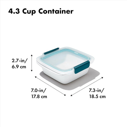 OXO Good Grips Prep & Go Snack & Dip Container, Snack Fuss-Free on the Move, Leakproof Reusable Small Meal Food Storage and Lid, Food Containers with Lids, Snack Organizer, 1.6 Cups/0.4 L