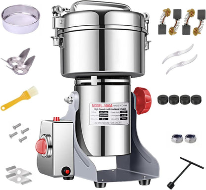 LEJIEYIN Electric herb Grinder 550g High Speed Electric Stainless Steel Spice Flour Mill Herb Grinder Powder Machine for Dry Food Grin