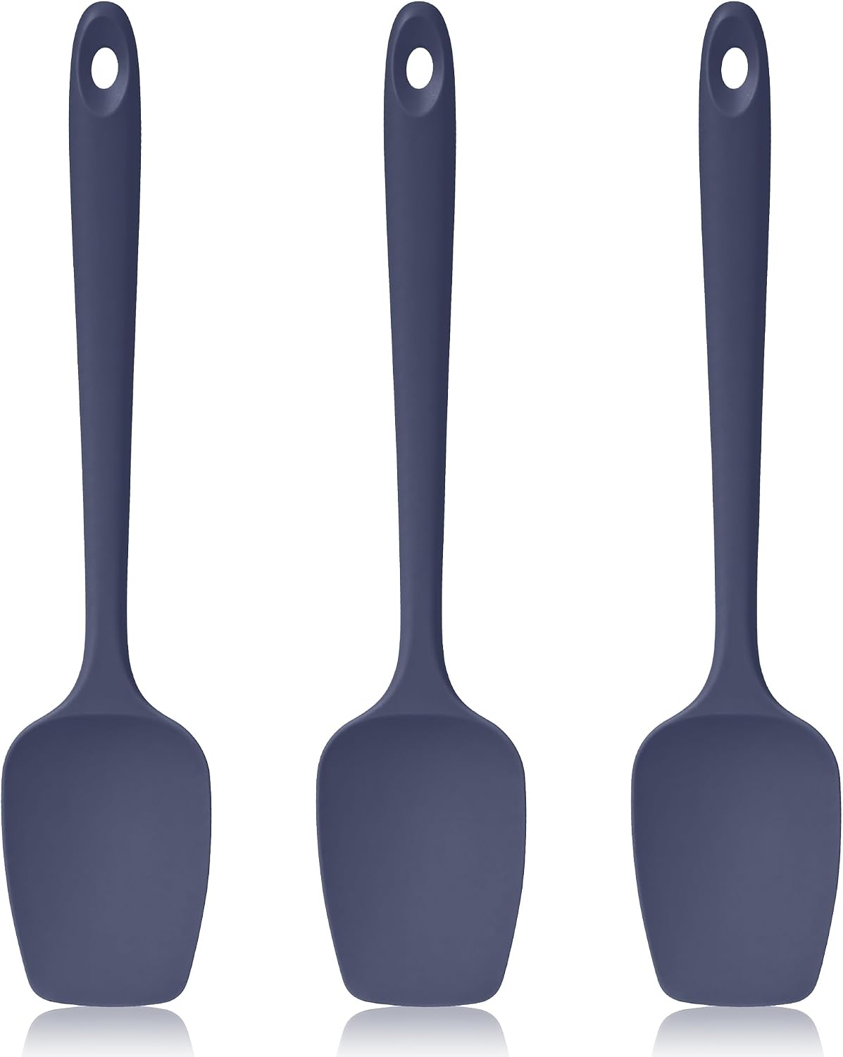600ºF Heat Resistant Spatulas, High Heat Food Safe Semless Kitchen Silicone Scraper Set for Cooking Baking Mixing Scraping Stirring Nonstick Cookware Pan Bowl (4Pcs,Aqua Sky)