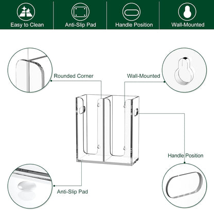 Disposable Coffee Cup Dispenser with Handles, Countertop or Wall Mount Hot/Cold Drink Cup and Lid Holder - Bathroom/Kitchen/Office Acrylic Cup Lid Storage Organizer (1 Compartment, Clear)