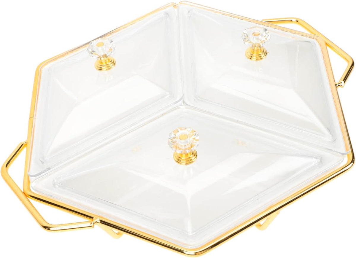 Diamond Platter - Multi-Grids Snack Tray for Dried Fruits Cookies and Candies - Ideal for Kitchen Dining Picnics and Gatherings