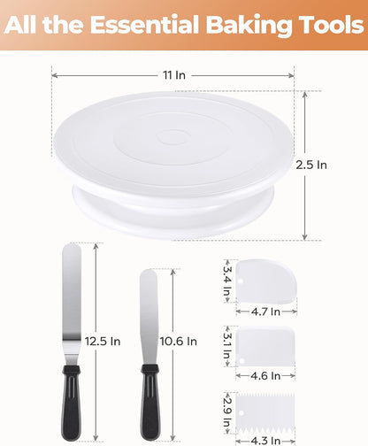 Kootek Cake Decorating Kit with Turntable Baking Supplies for Beginner Pros