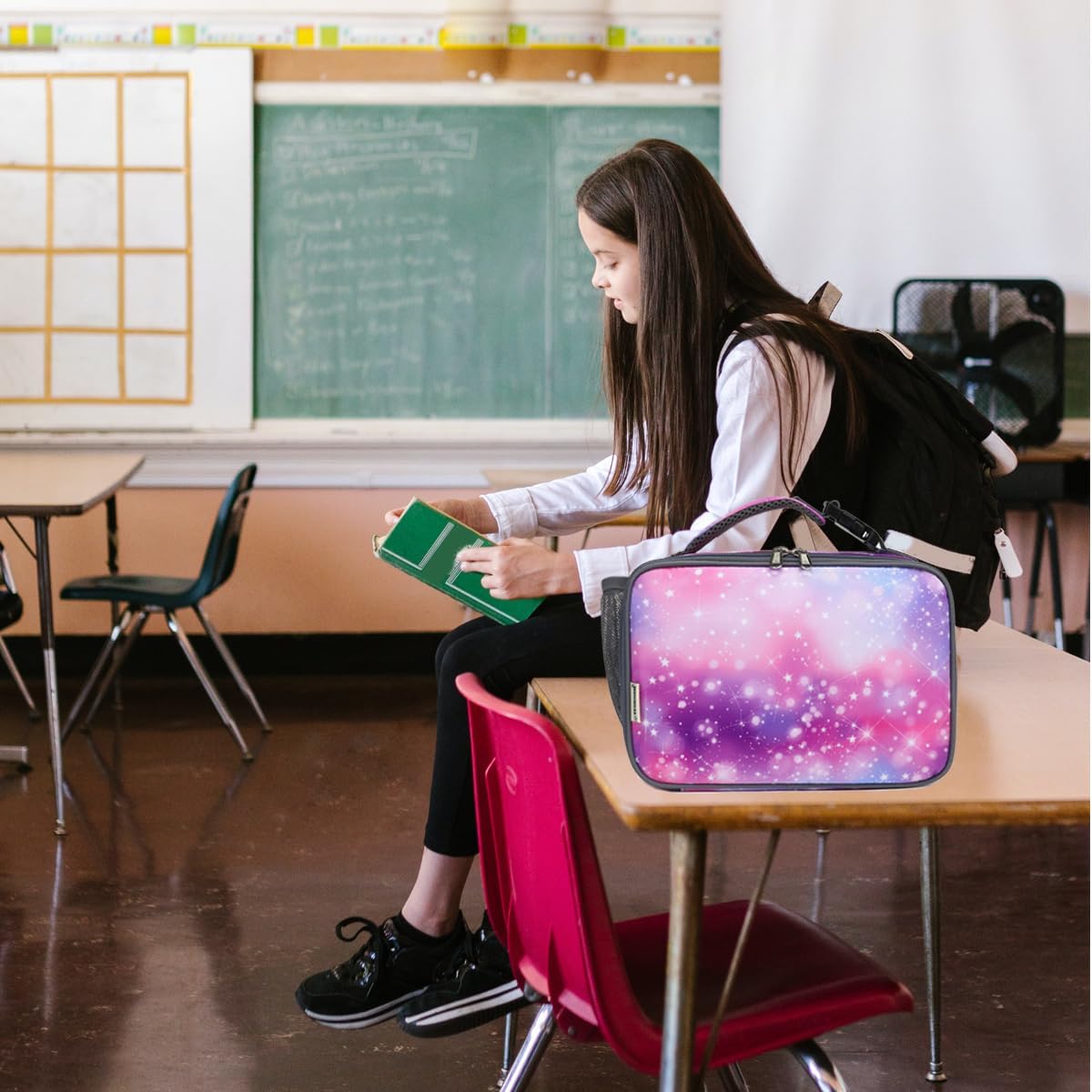 GYEUKHAM Insulated Lunch Box for School, Thermal Reusable Durable Freezable Lunch Bags for Kids Boys Girls Men Women - Small Soft Cooler Portable Lunch Tote Kit for Work Picnic Travel,Black