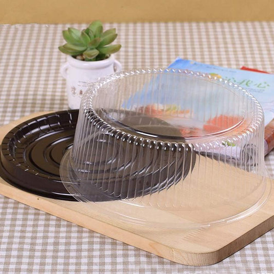 12 inch Plastic Disposable Cake Containers Carriers with Dome Lids and Cake Boards,5 Pack of Each(Large)