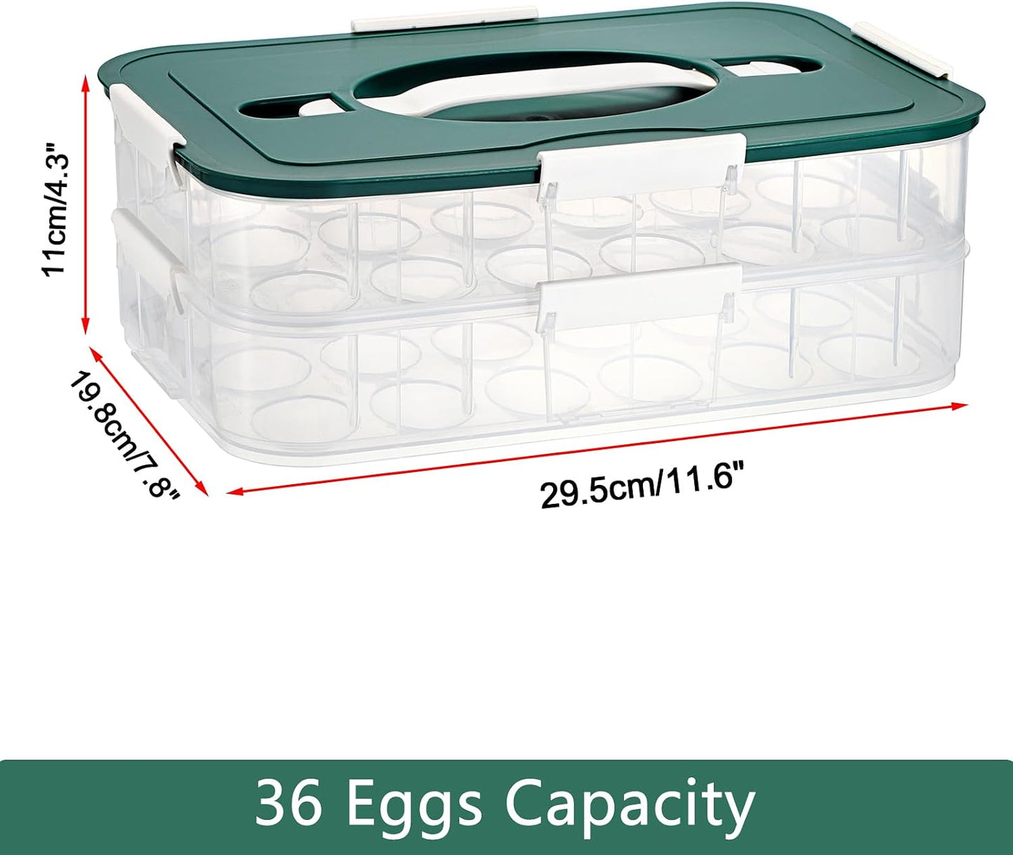 BTSKY Deviled Egg Platter with Lid, 3-Layer 54 Slots Deviled Eggs Carrier, Clear Portable Egg Holder for Fridge Reusable Deviled Eggs Tray Carton Box for Easter and Party Favor (3-Layer, Orange)