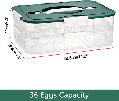BTSKY Deviled Egg Platter with Lid, 3-Layer 54 Slots Deviled Eggs Carrier, Clear Portable Egg Holder for Fridge Reusable Deviled Eggs Tray Carton Box for Easter and Party Favor (3-Layer, Orange)