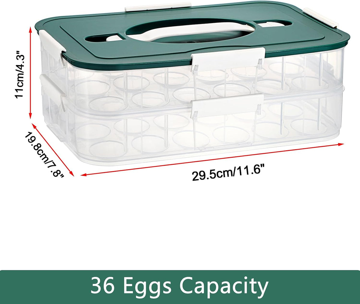 BTSKY Deviled Egg Platter with Lid, 3-Layer 54 Slots Deviled Eggs Carrier, Clear Portable Egg Holder for Fridge Reusable Deviled Eggs Tray Carton Box for Easter and Party Favor (3-Layer, Orange)