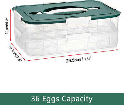 BTSKY Deviled Egg Platter with Lid, 3-Layer 54 Slots Deviled Eggs Carrier, Clear Portable Egg Holder for Fridge Reusable Deviled Eggs Tray Carton Box for Easter and Party Favor (3-Layer, Orange)