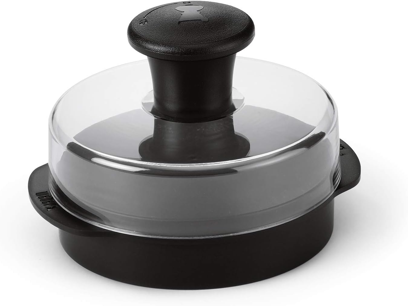 Weber Original Burger Press, Black – Creates Perfect Flat 1/4 lb & 1/2 lb Patties with Built‑in Dimple, Detachable Handle & Nylon Grip - Grill Accessory