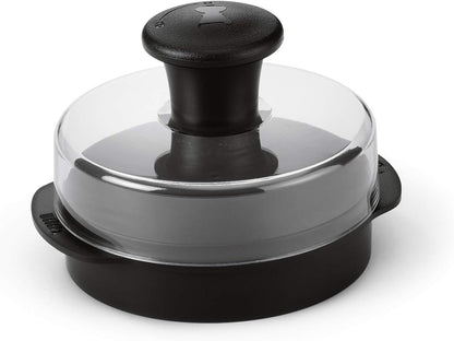 Weber Original Burger Press, Black – Creates Perfect Flat 1/4 lb & 1/2 lb Patties with Built‑in Dimple, Detachable Handle & Nylon Grip - Grill Accessory