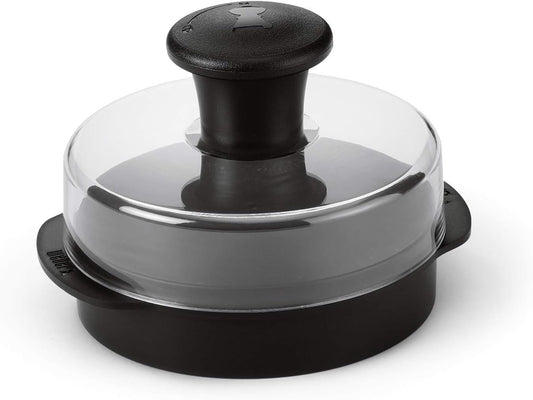 Weber Original Burger Press, Black – Creates Perfect Flat 1/4 lb & 1/2 lb Patties with Built‑in Dimple, Detachable Handle & Nylon Grip - Grill Accessory