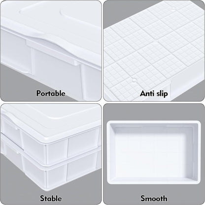 4-Pack Plastic Commercial Pizza Dough Proofing Box with Lid, White