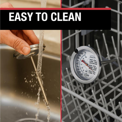 CDN Ovenproof Meat Thermometer | NSF® Certified | ProAccurate® | 1.75" Dial | For Oven & Grill Cooking | Durable Stainless Stem | Fast & Accurate Readings | IRM190