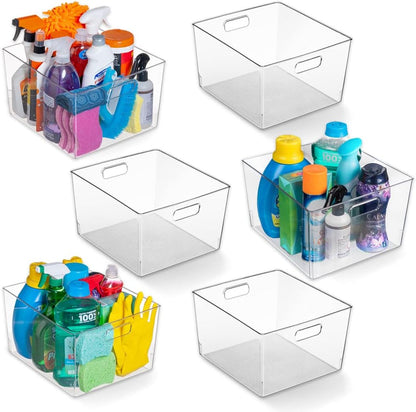 ClearSpace XL Clear Plastic Storage Bins - 2 Pack for Kitchen Cabinet and Fridge Organization