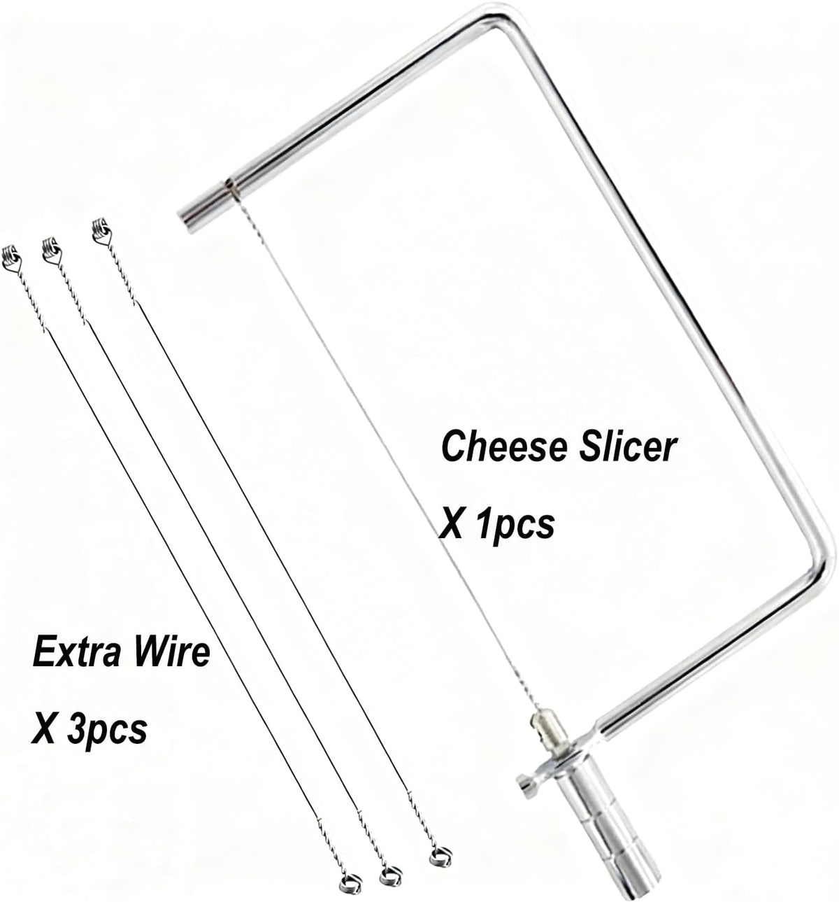 Cheese Slicer Accessories Kitchen Marble Board Cheese Cutter Stainless Steel Components Ideal Making Giftable Cheese Cutting Boards with The Cheese Slicer Kit (4CheesS slicer 12Extra Wires,6inch)