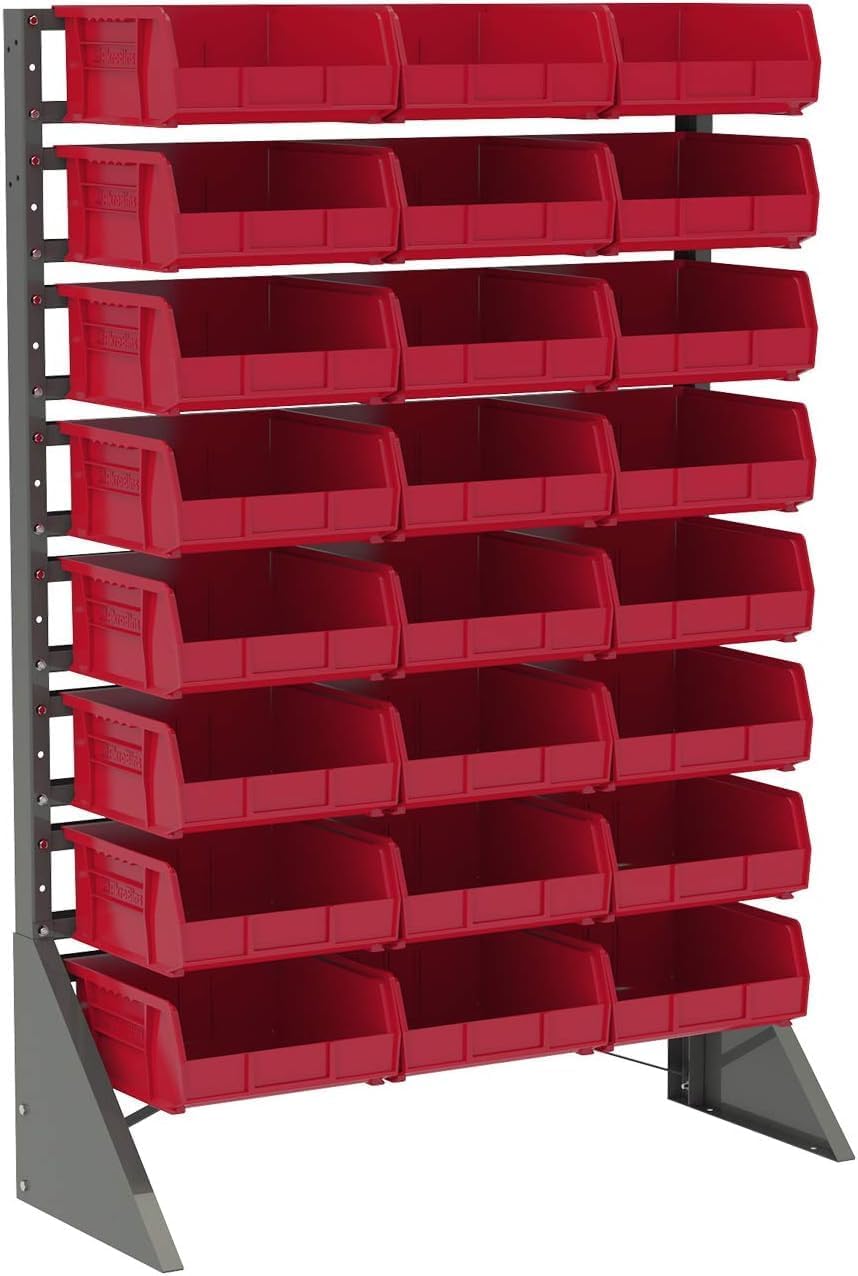 Akro-Mils 30235 AkroBins Plastic Storage Bins, Space-Saving Stackable Bins for Garage, Pantry, Craft Organization, 11" x 11" x 5", Clear, 6-Pack