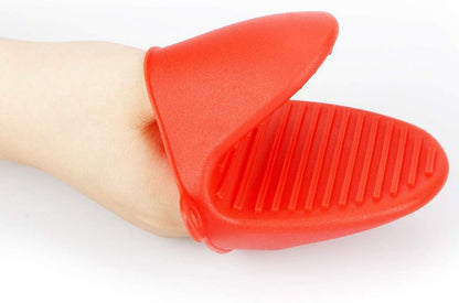 2 Pairs Mini Oven Gloves Silicone Oven Mitts Black and Grey