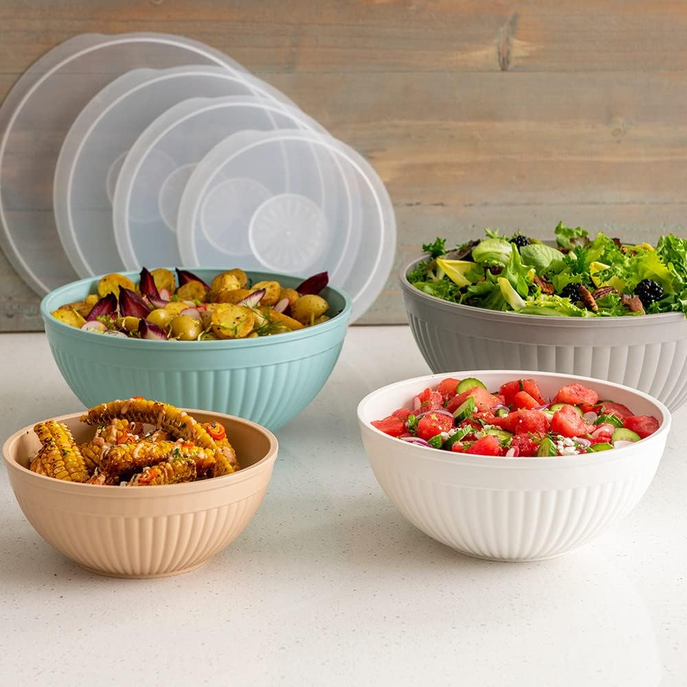 Nordic Ware Mini Prep and Serve Mixing Bowls Set, 4-Piece, Earth-Tones