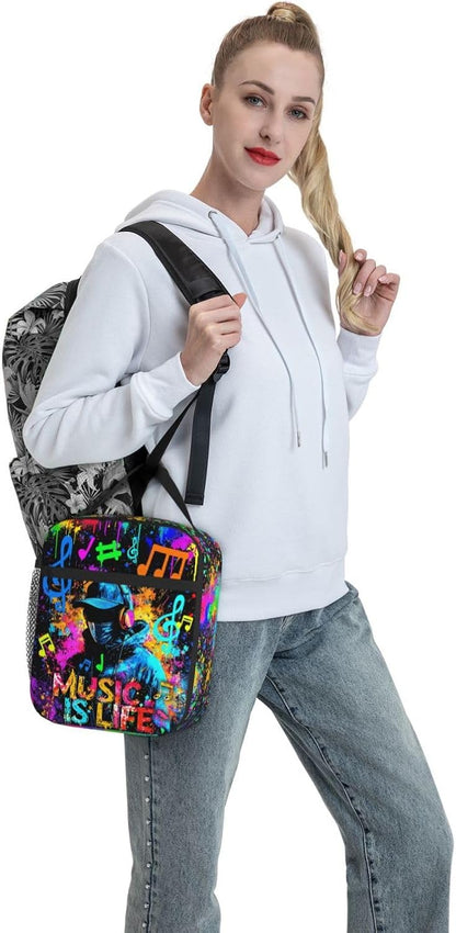 Boys Lunch Box for School Insulated Football Lunch Bag for Kid Boys Girls Teen Bento Boxes to School Office Picnic Travel Hiking Lunchbag Waterproof Leakproof with Adjustable Shoulder Strap