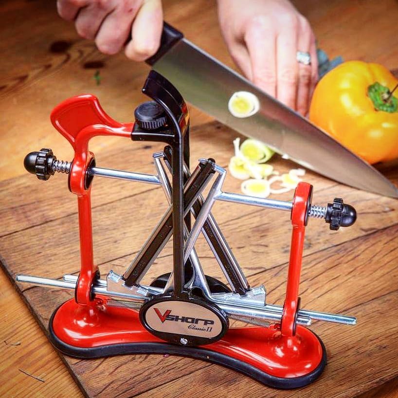 Warthog V-Sharp A4 Knife Sharpener, Diamond Rods, Metal Frame, Black