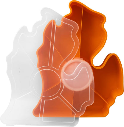 KOLORAE Michigan Serving Tray - Unique 7 Compartment Mitten State Reusable Snack Tray w/Dressing Cup. Great for Entertaining and Storage for Appetizers, Snacks, Chips & Dip