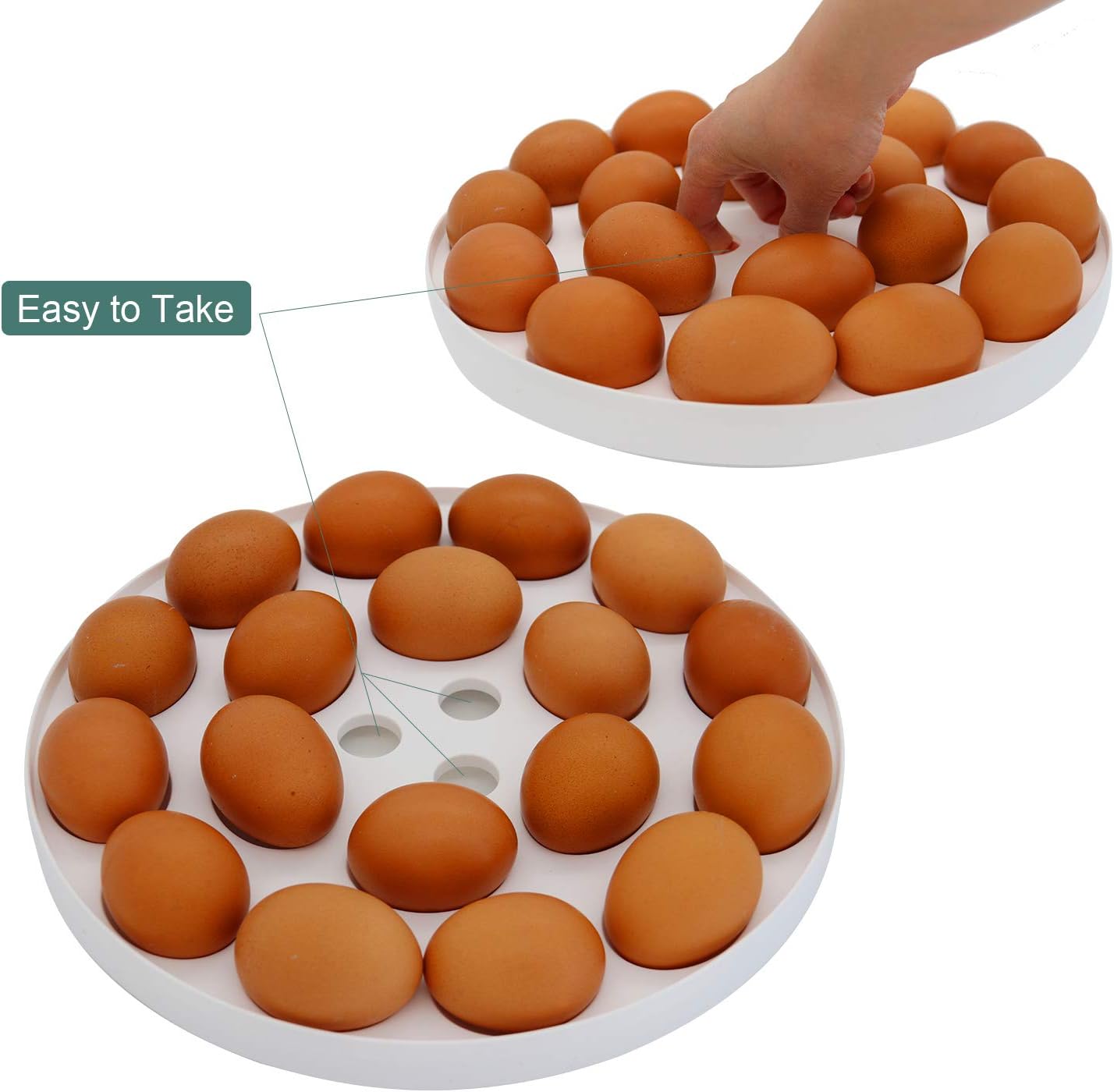 10 Inch Portable Pie Carrier with Lid and Tray 3-In-1 Round Cupcake Container Egg Holder Muffin Tart Cookie Keeper Food (Green)