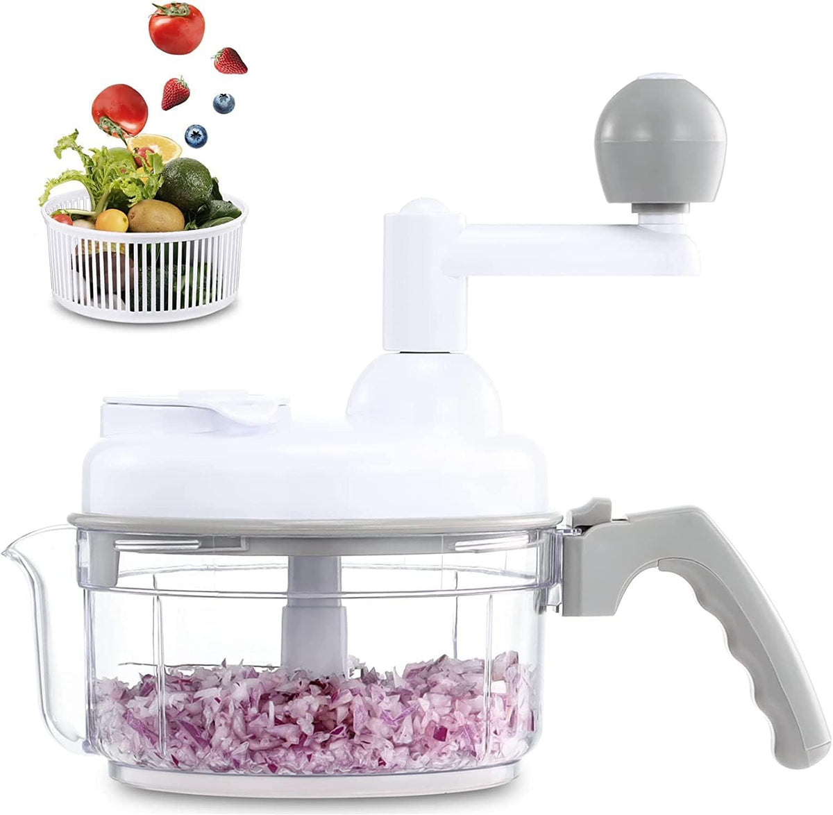 Geedel Large Food Chopper Vegetable Chopper, Manual Food Processor, 3 Cups