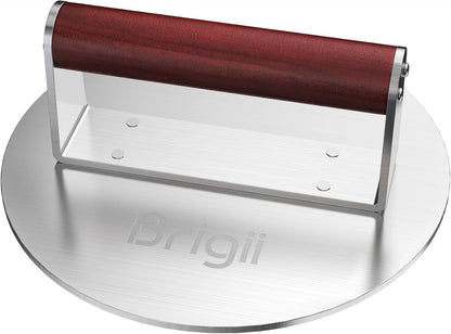 Brigii 8.5" Stainless Steel Smash Burger Press, Heavy Duty Smasher