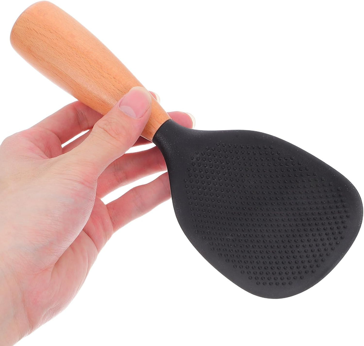 MAGICLULU Silicone Rice Paddle with Wooden Handle, Non Stick Rice Spoon