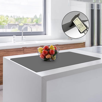 Silicone Mats for Kitchen Counter, 47.3"x23.6"x0.08" Largest Heat Resistant Mat Kitchen Island Waterproof 2MM Thick Countertop Protector Mat Nons-slip Extra Large Counter Mat (Black)
