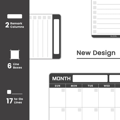 ALEZEL Dry Erase Calendar for Refrigerator, Greenery Magnetic Fridge Calendar Whiteboard - Set of Vertical Monthly Dry Erase Calendar for Fridge & 2 List Board, 4 Markers + Eraser